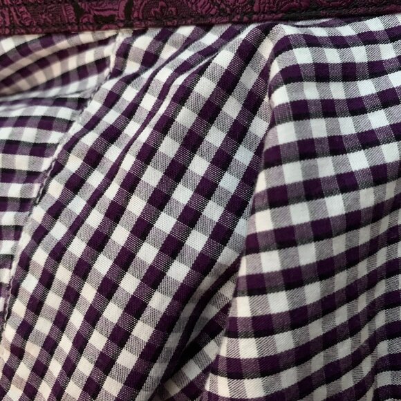 Bristol & Bull Men’s L Shirt Checkered Burgundy and White Button Down - Picture 10 of 12